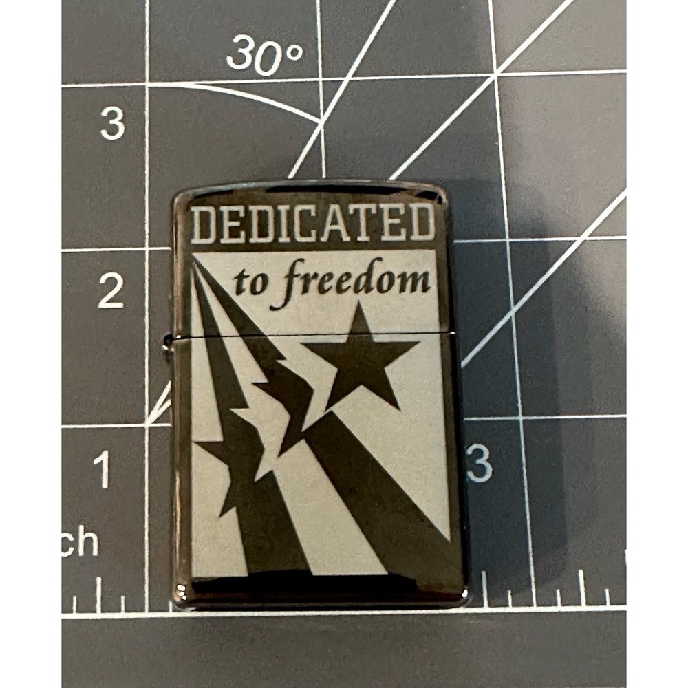 Vintage Zippo Lighter 'Dedicated To Freedom' 2003 Design - Sealed